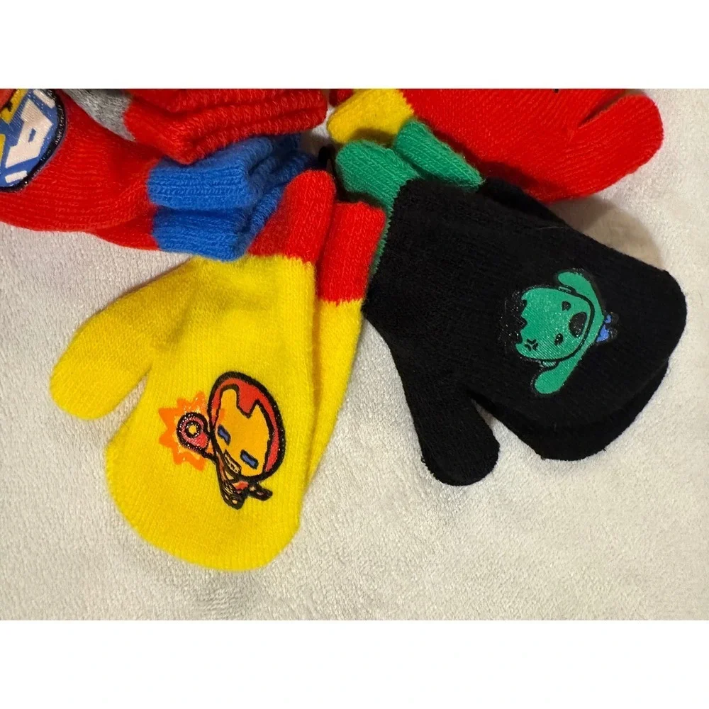 Kids Marvel Avengers Mittens 6 Pair Winter Warm Thor IronMan Hulk OS Toddler